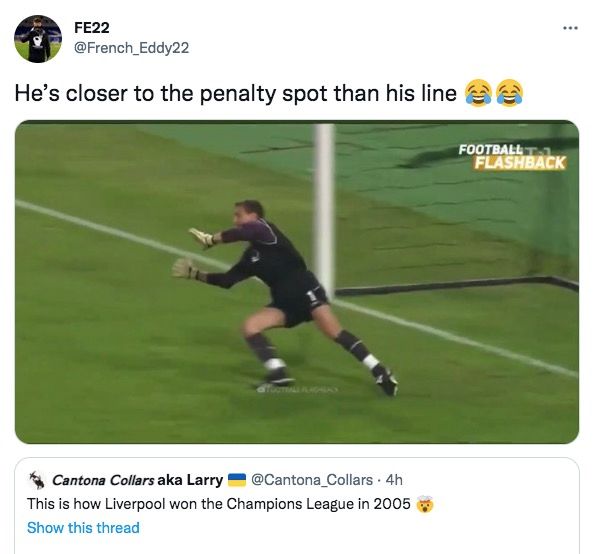 Dudek penalty save during Liverpool vs AC Milan
