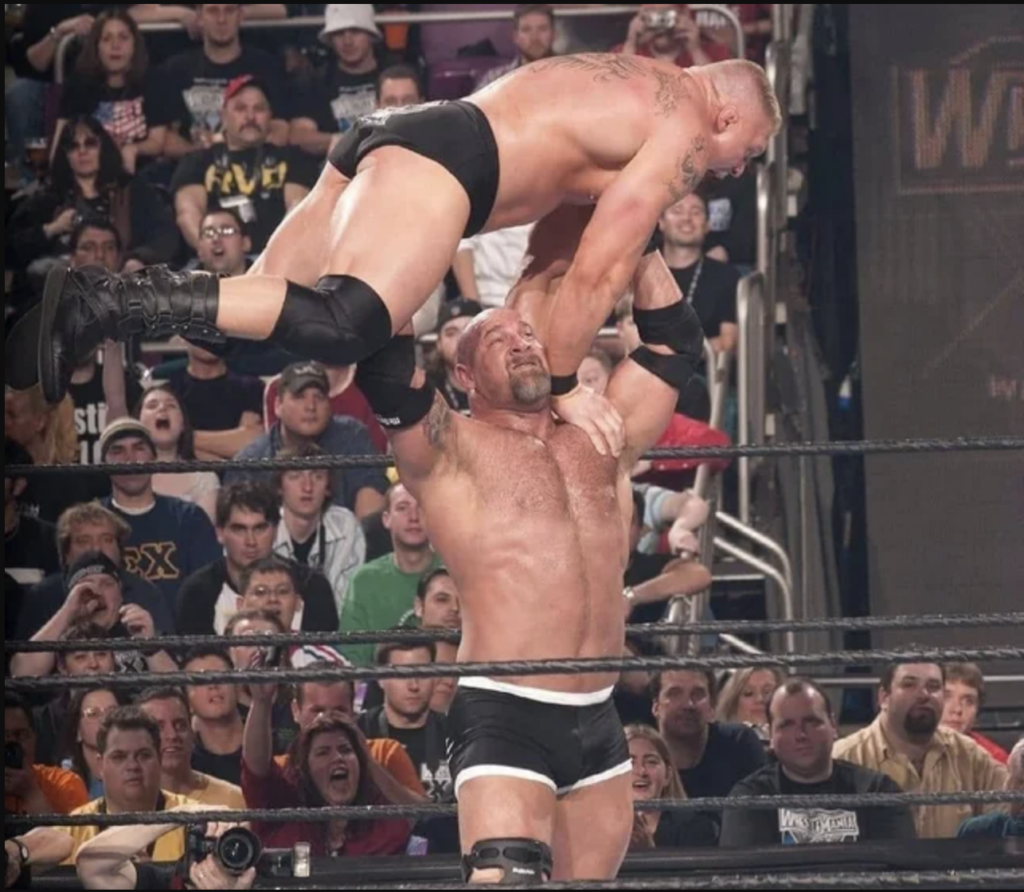 Goldberg lifting Brock Lesnar