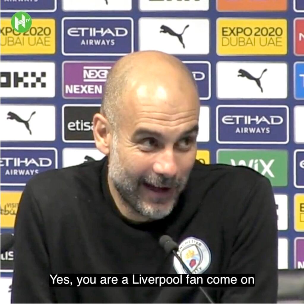 Pep Guardiola incorrectly guesses reporter supports Liverpool