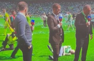 Celtic fan wiped out by steward