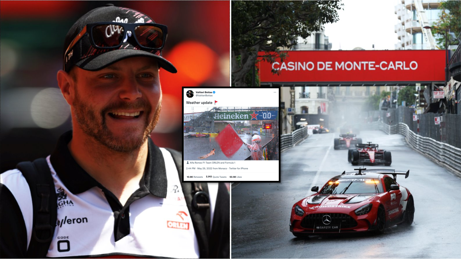 Monaco GP: Valtteri Bottas' brilliant tweet goes viral after rain delay