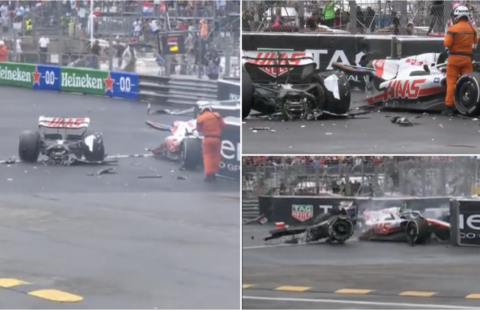 Mick Schumacher involved in scary crash at Monaco GP