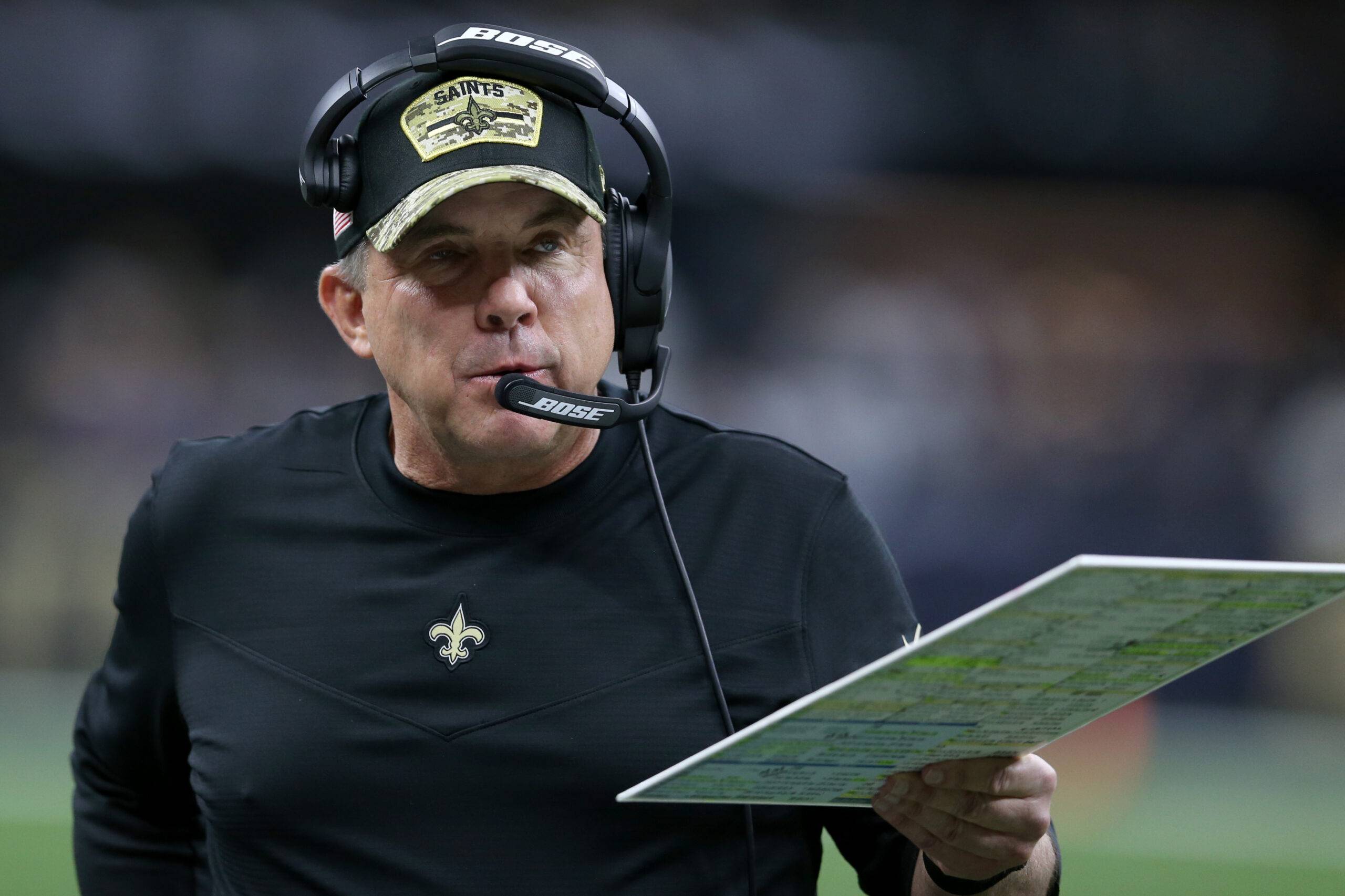 Sean Payton of the New Orleans Saints scaled