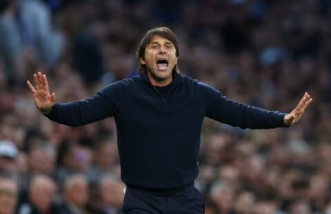 Tottenham manager Antonio Conte calling for his players to calm down