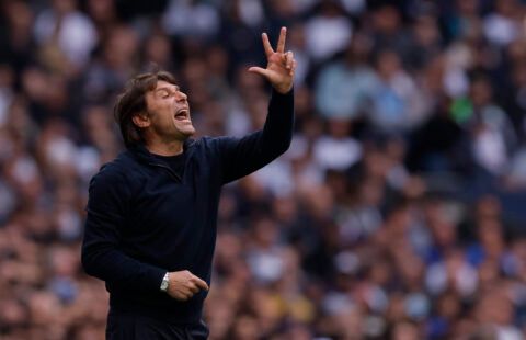 Tottenham manager Antonio Conte trying to get a message across to his players