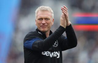West Ham mamager David Moyes claps the fans
