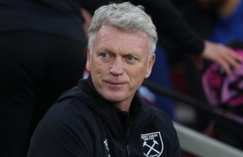 West Ham United boss David Moyes in the dugout