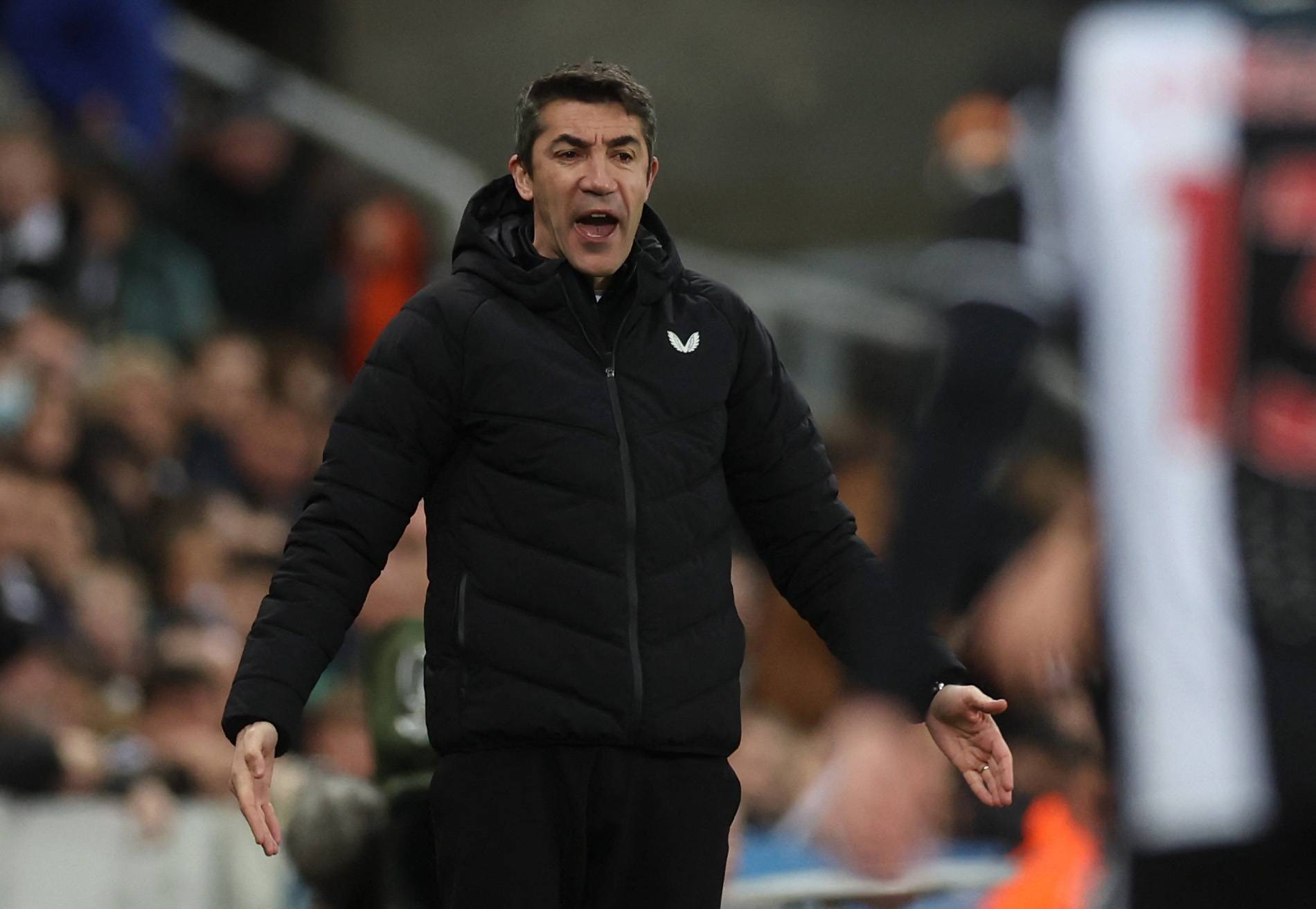 Wolverhampton Wanderers head coach Bruno Lage shows his unhappiness