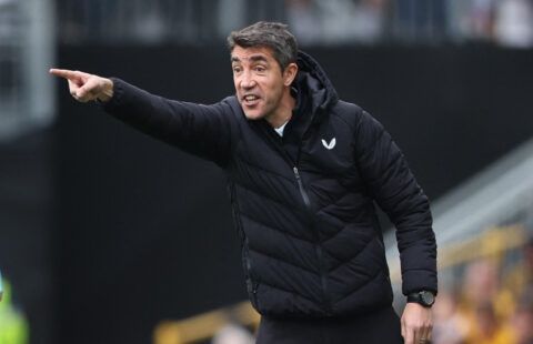 Wolves manager Bruno Lage in the Premier League against Norwich