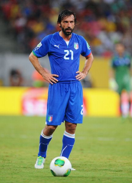 Pirlo playing for Italy.