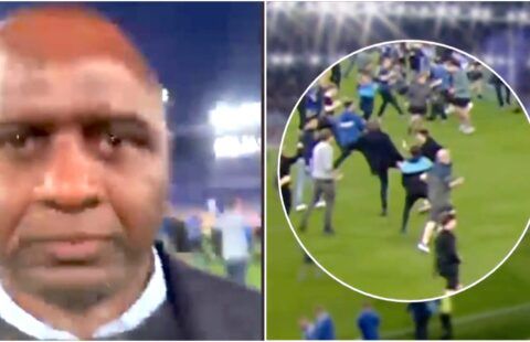 Fan footage has now emerged from the moment Patrick Vieira kicked Everton supporter