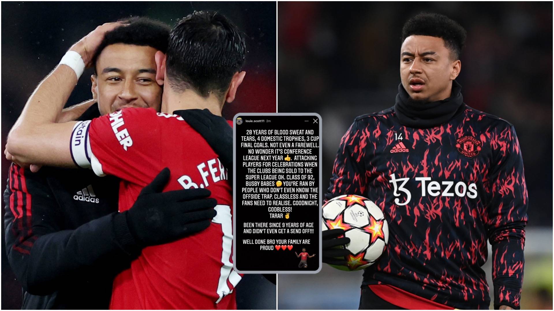 Jesse Lingard’s brother posts scathing message after midfielder is denied Old Trafford farewell