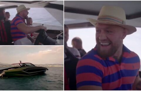 Conor McGregor drives his new yacht
