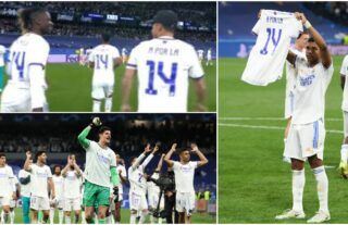 Real Madrid wear 'A por la 14' shirts after Man City CL win