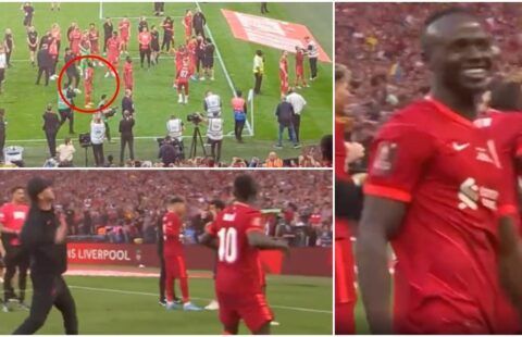 Sadio Mane couldn't resist imitating Jurgen Klopp's celebrations after Liverpool's FA Cup win over Chelsea