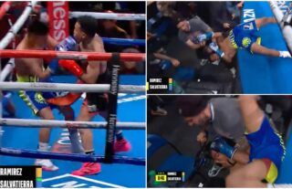 Ringside photographer saves brutally KO'd boxer from severe fall