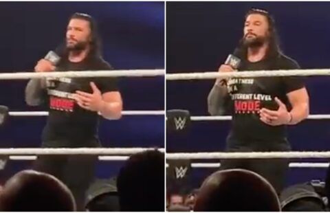 Roman Reigns delivering his 'last ever' WWE house show promo
