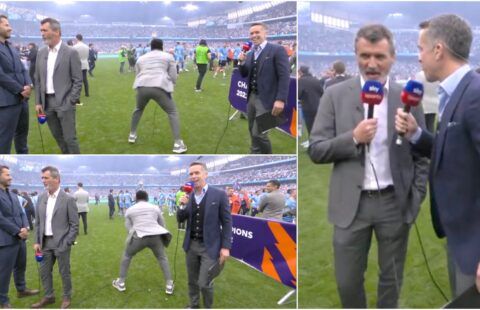 Roy Keane’s reaction to Micah Richards doing the Yaya/Kolo Toure song was gold