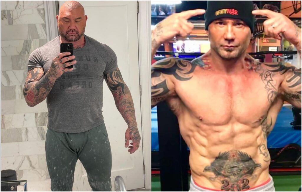 Side-by-side comparison shows how much weight former WWE star Batista had put on