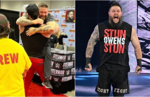 Kevin Owens and Braun Strowman embraced