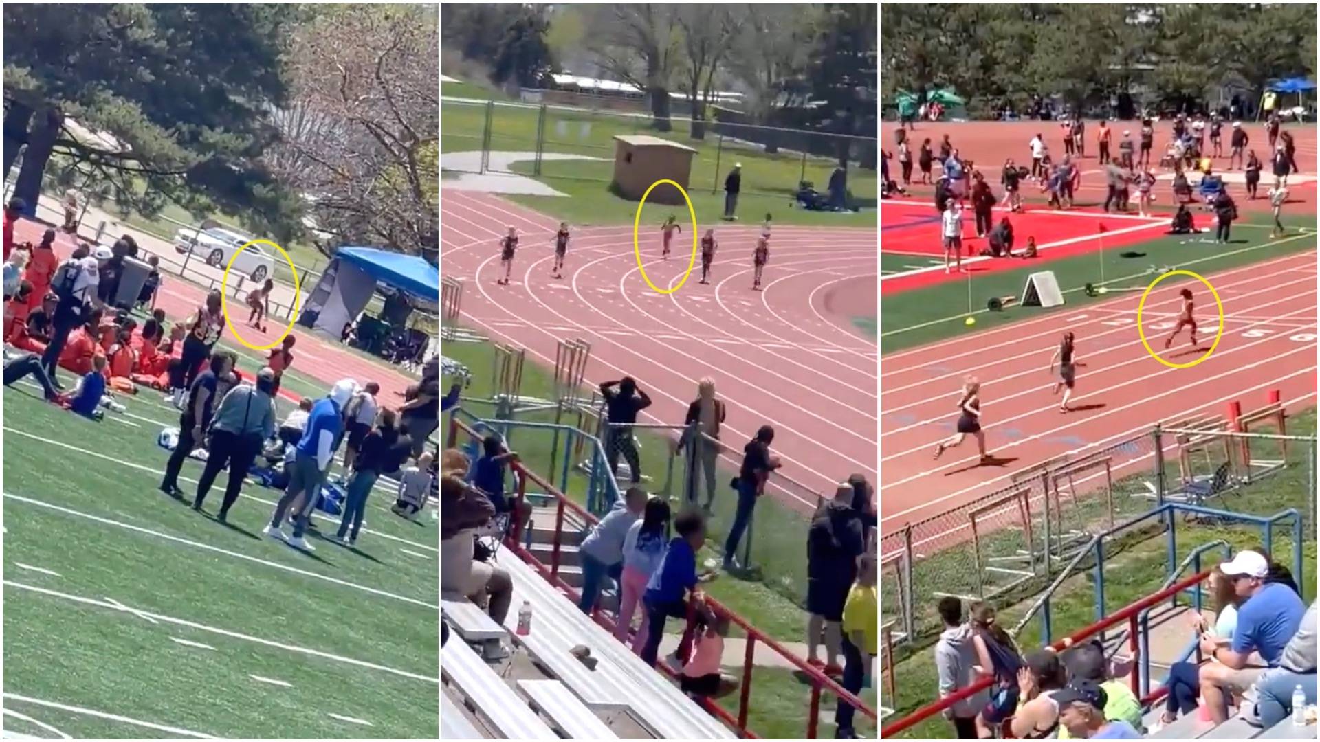 Boxer's daughter loses shoe at starting blocks, goes back to put it on, somehow still wins 200m race