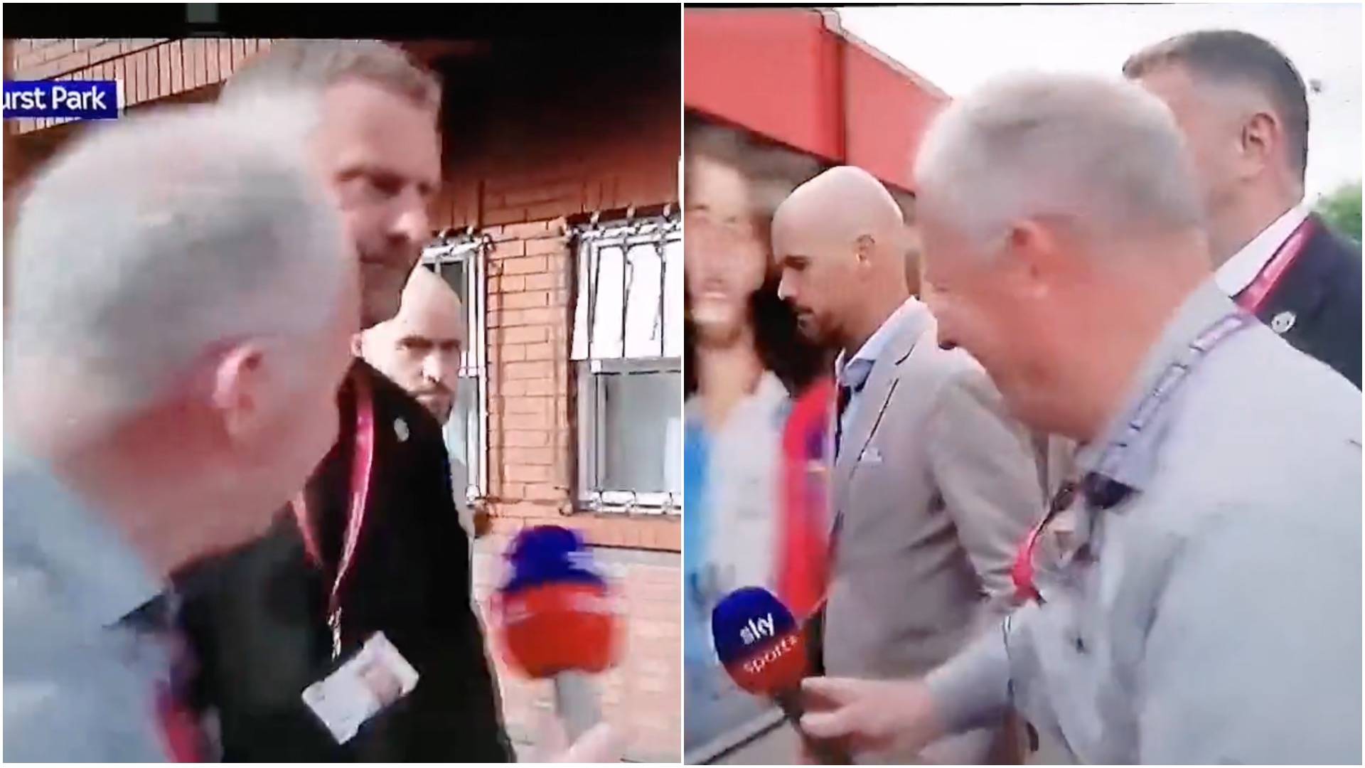Sky reporter’s attempt to speak to Man Utd’s Erik ten Hag for first time was incredibly awkward