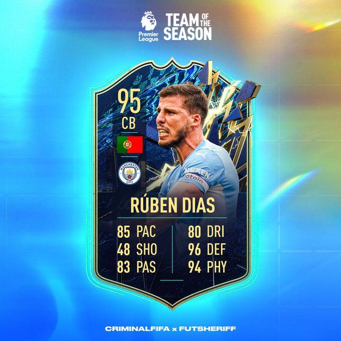 Ruben Dias Manchester City defender 95 rated leaked