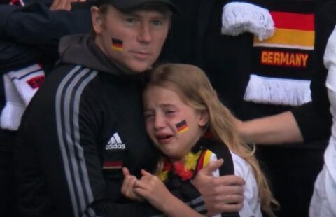Young German girl crying vs England