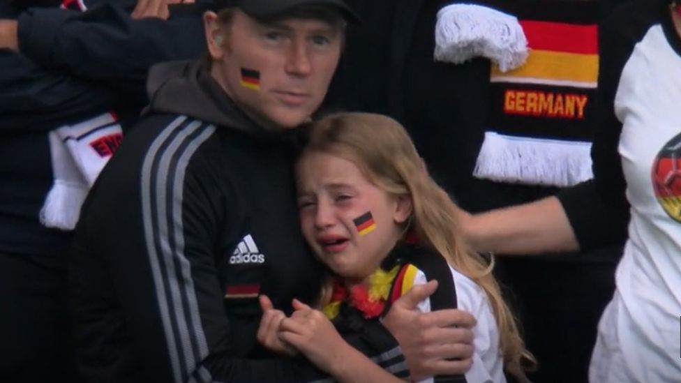 Young German girl crying vs England