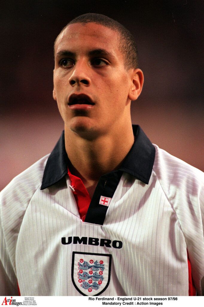 Ferdinand lines up for England.