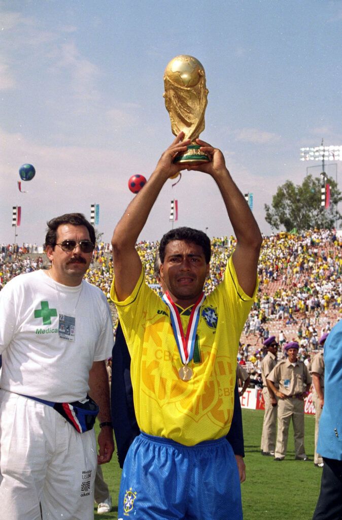 Romario lifts the World Cup.