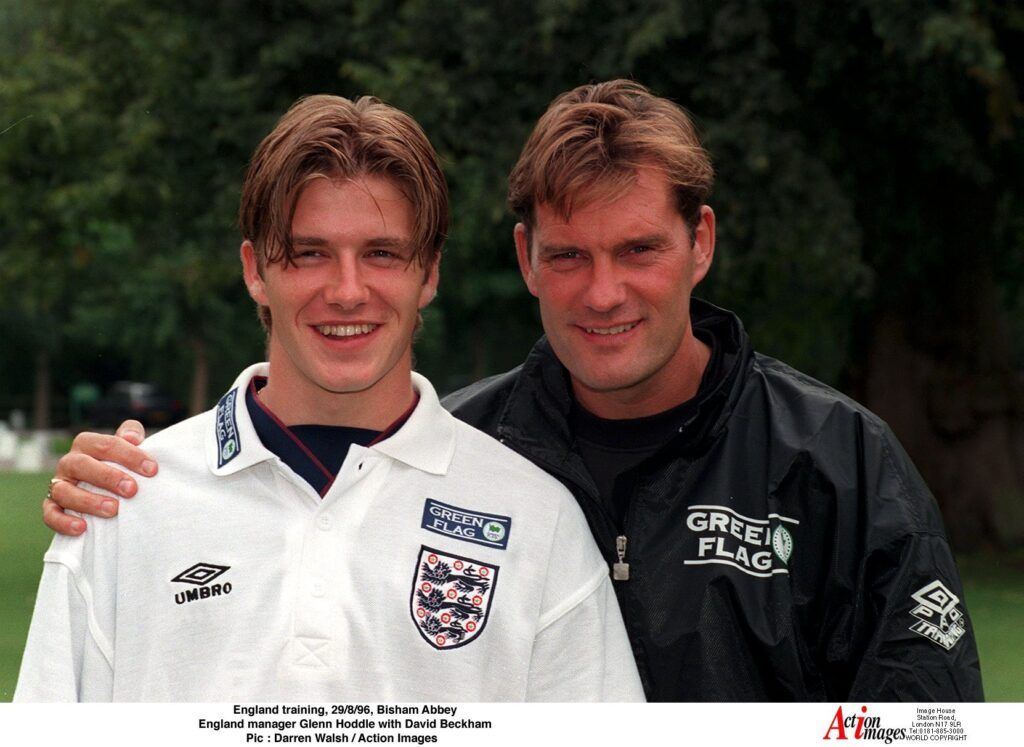Beckham and Hoddle with England.