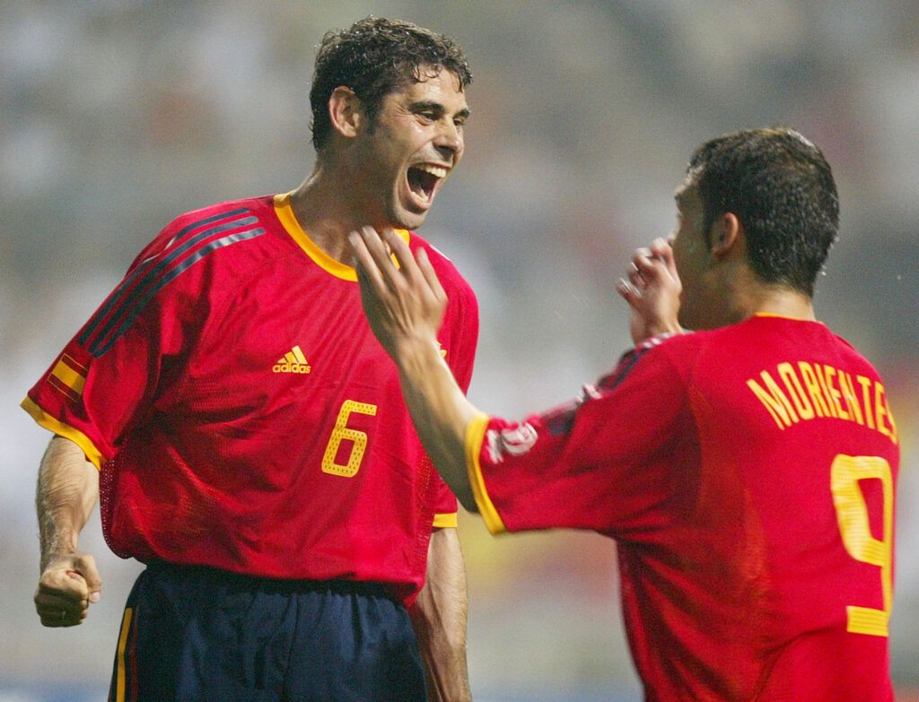 Hierro celebrating with Spain.
