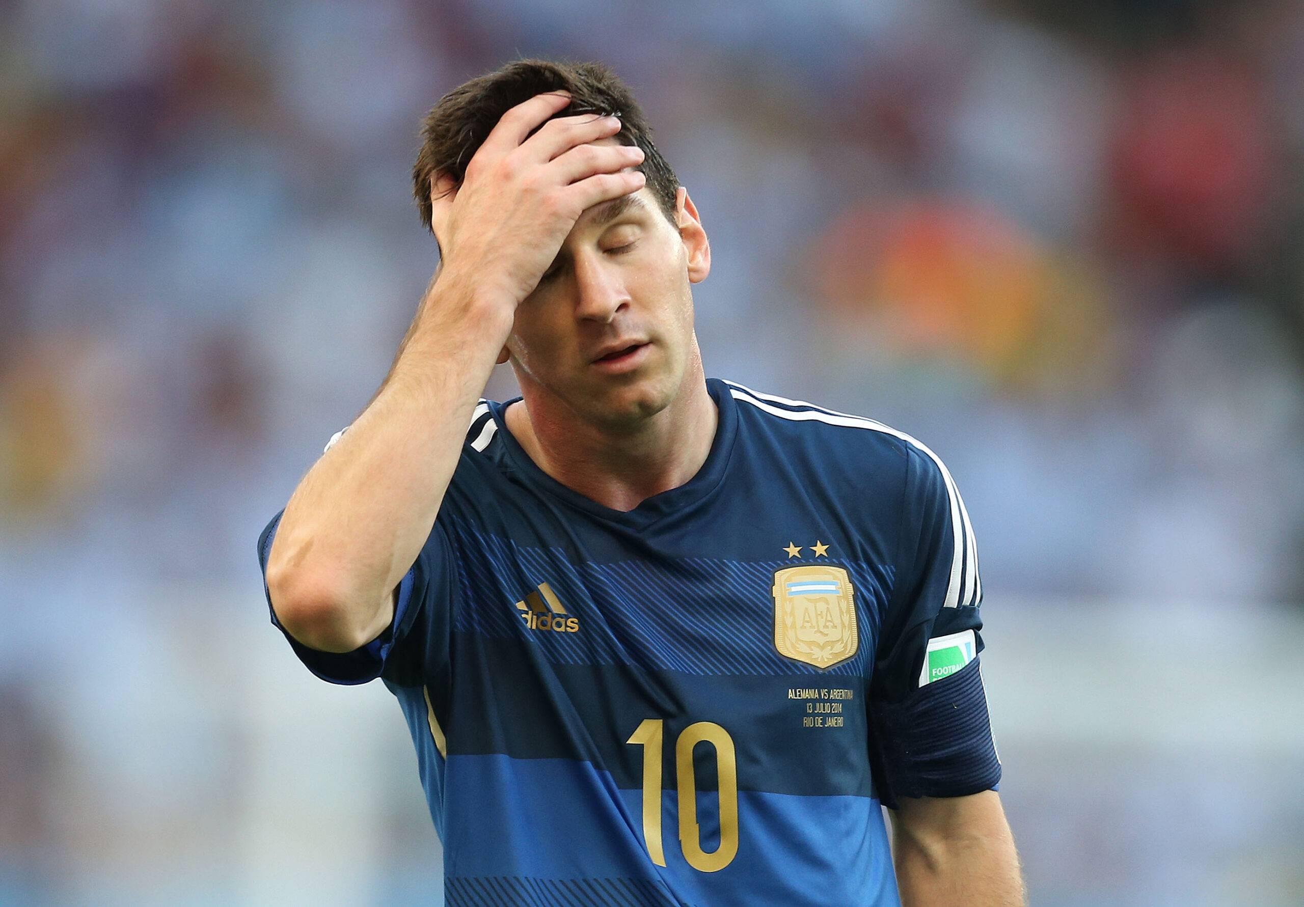 Argentina's Messi struggling.