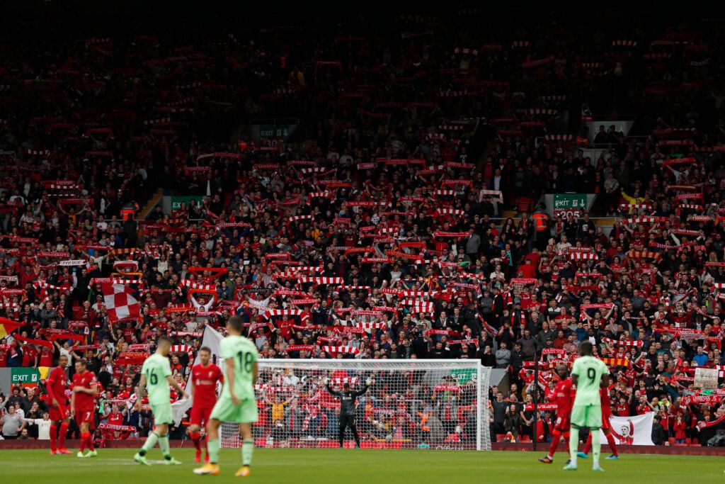 Liverpool fans at Anfield.