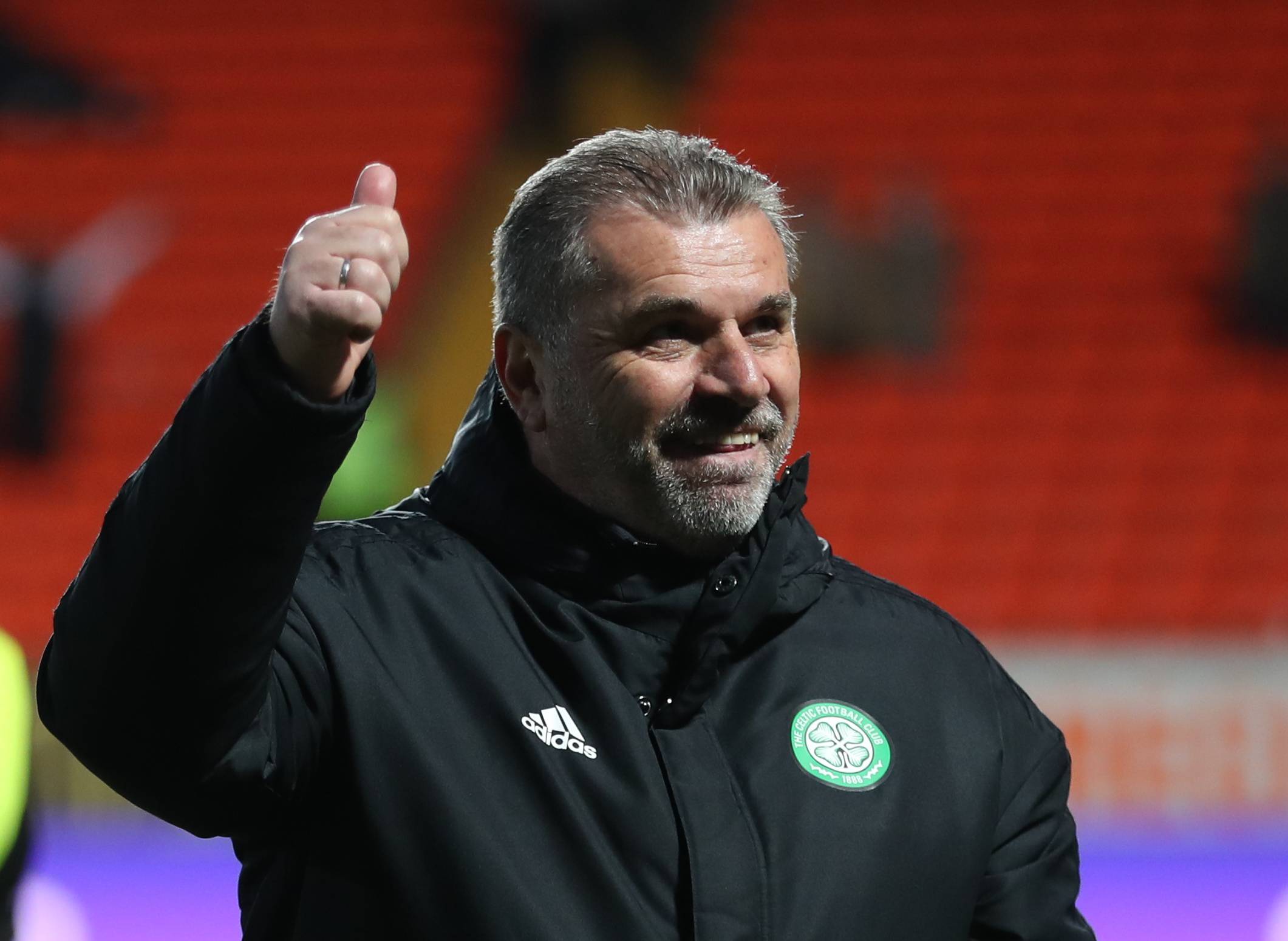 Celtic boss Ange Postecoglou giving the thumbs up
