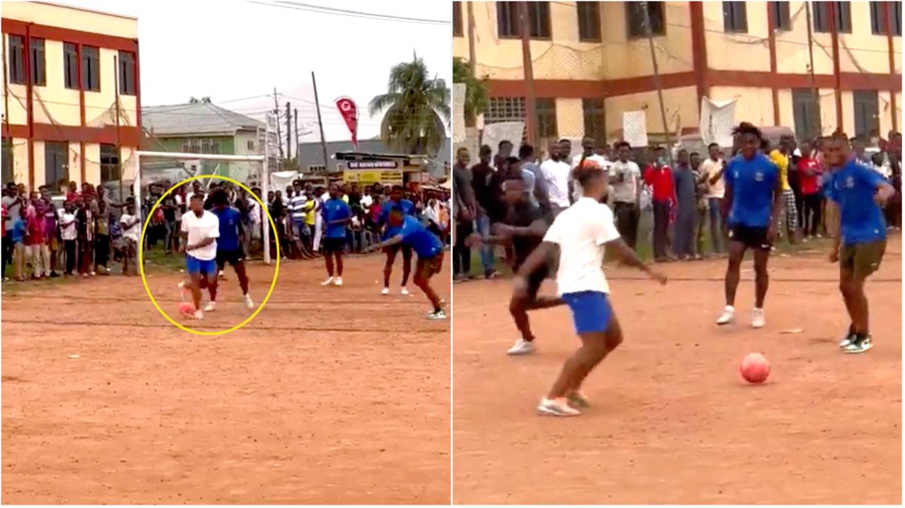 Barcelona’s Memphis Depay shows off outrageous skills during football community match in Ghana