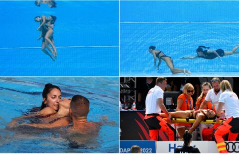 Anita Alvarez saved by coach after feinting in the water mid-routine