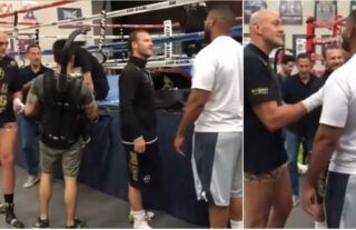 Tyson Fury confronts boxer who's been telling people he's going to kick his a**
