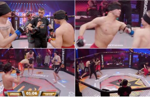 Craziest MMA fight ever? Blindfolded scrap is absolutely brutal