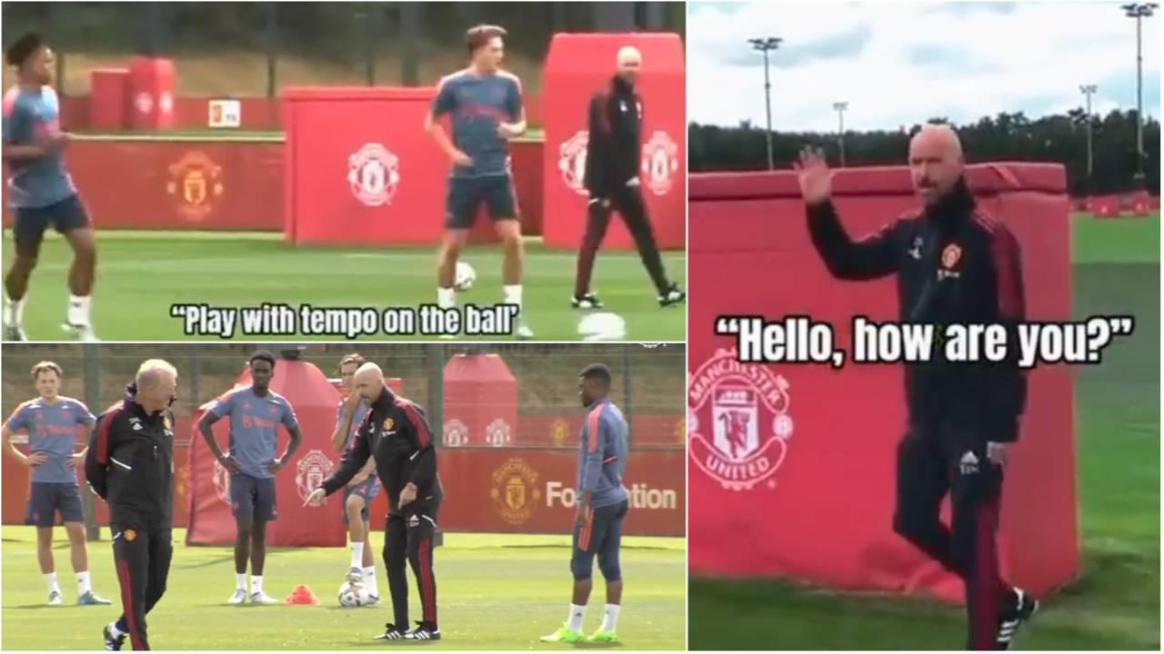 Fans are encouraged after seeing Erik ten Hag's first coaching session as Man Utd manager