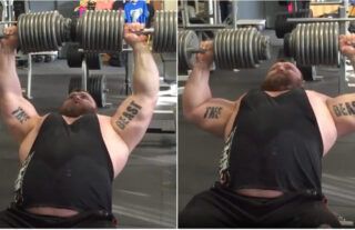 Eddie Hall lifting 100kg in each arm is absolutely mental to watch
