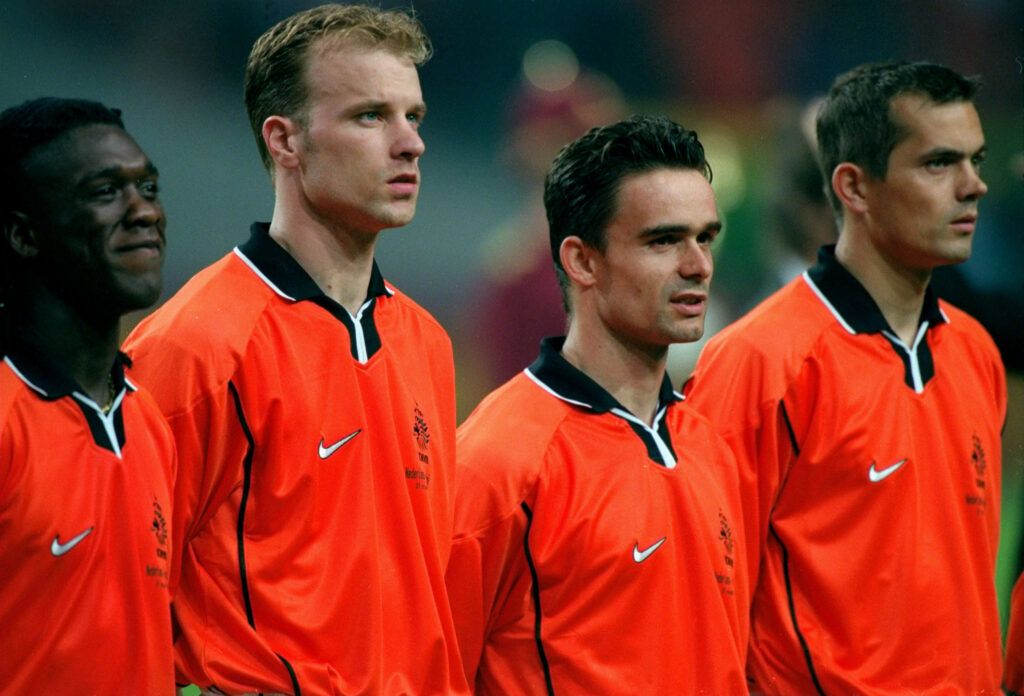 Dennis Bergkamp, Marc Overmars, Clarence Seedorf for Netherlands 