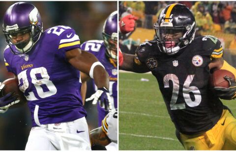 Former NFL running backs Adrian Peterson and Le'Veon Bell