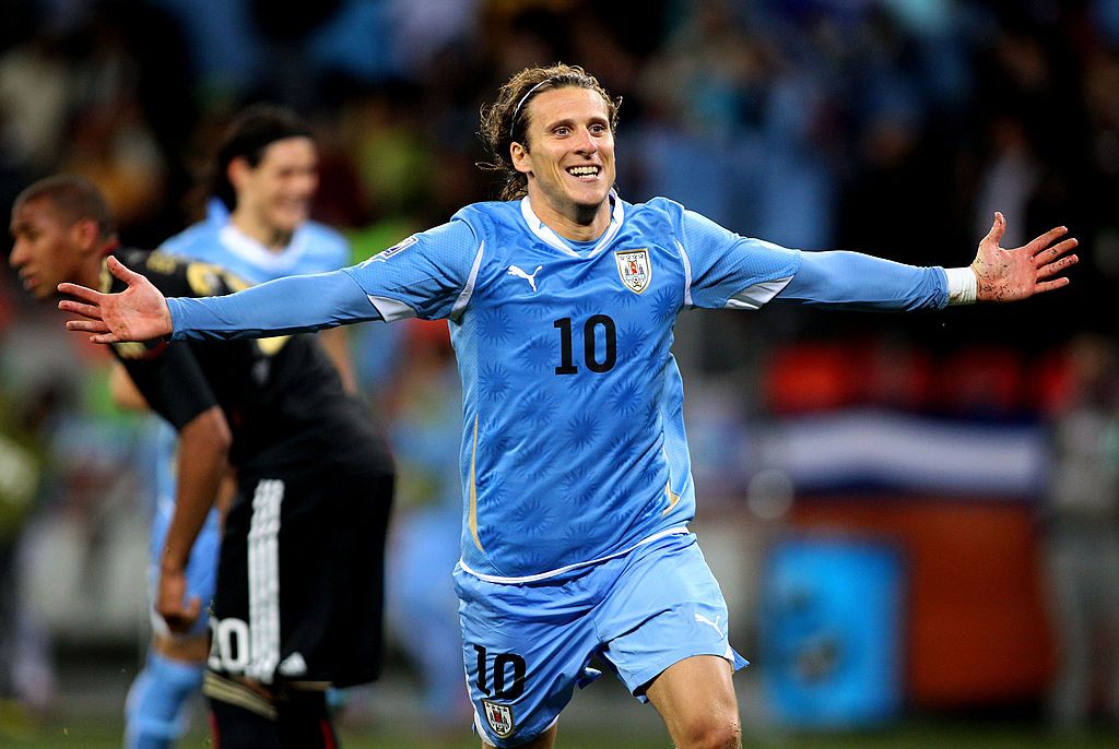 Diego Forlan with Uruguay