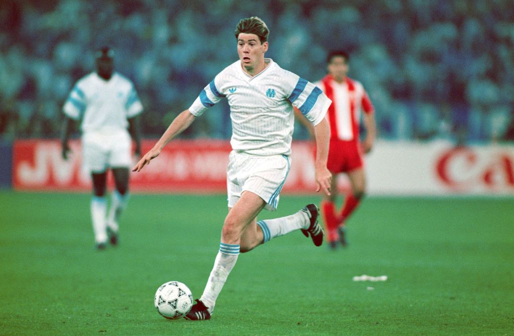 Chris Waddle on the ball for Marseille