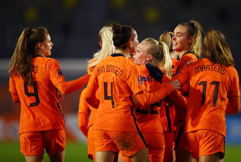 Netherlands women celebrate