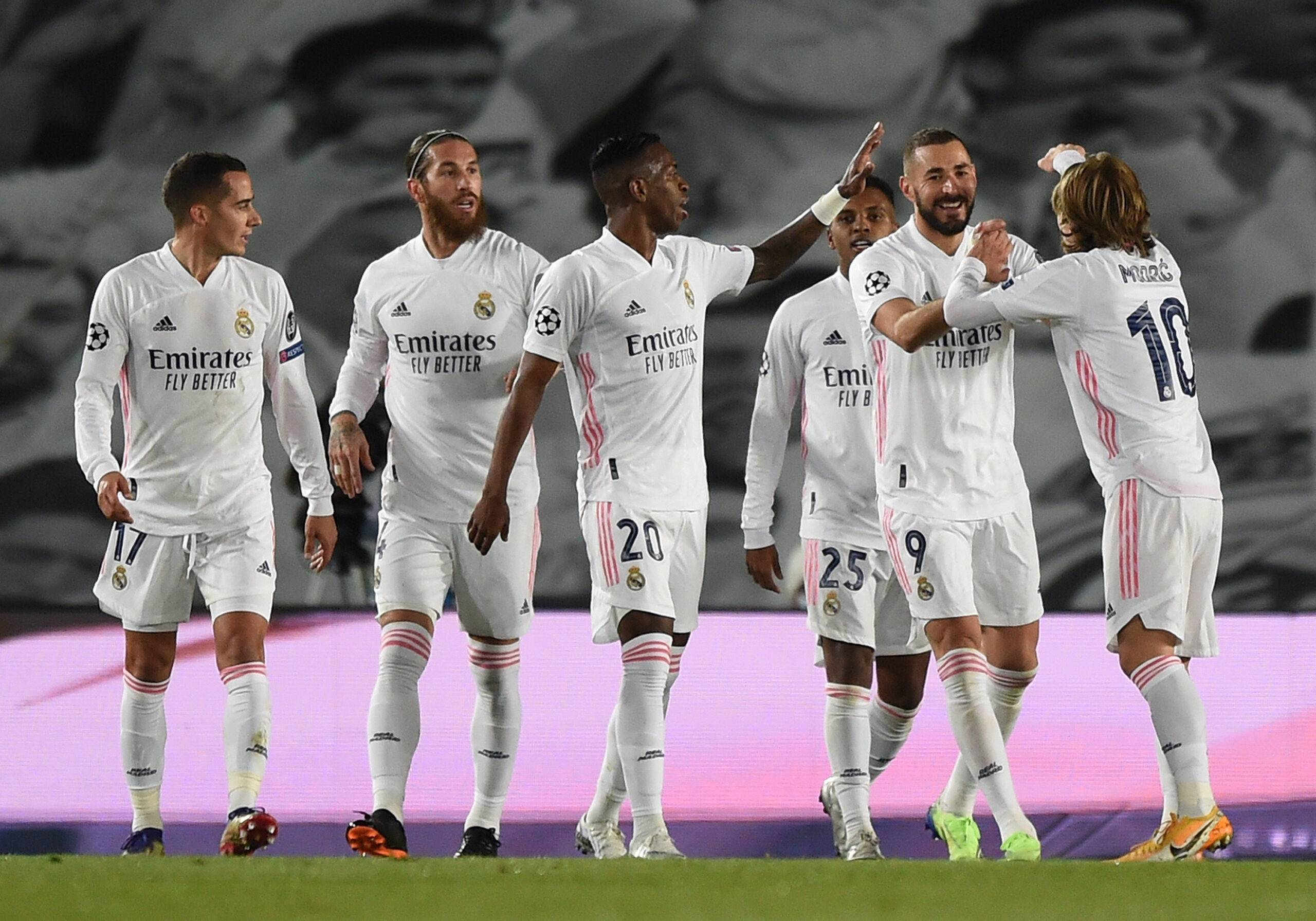 Real Madrid side celebrates