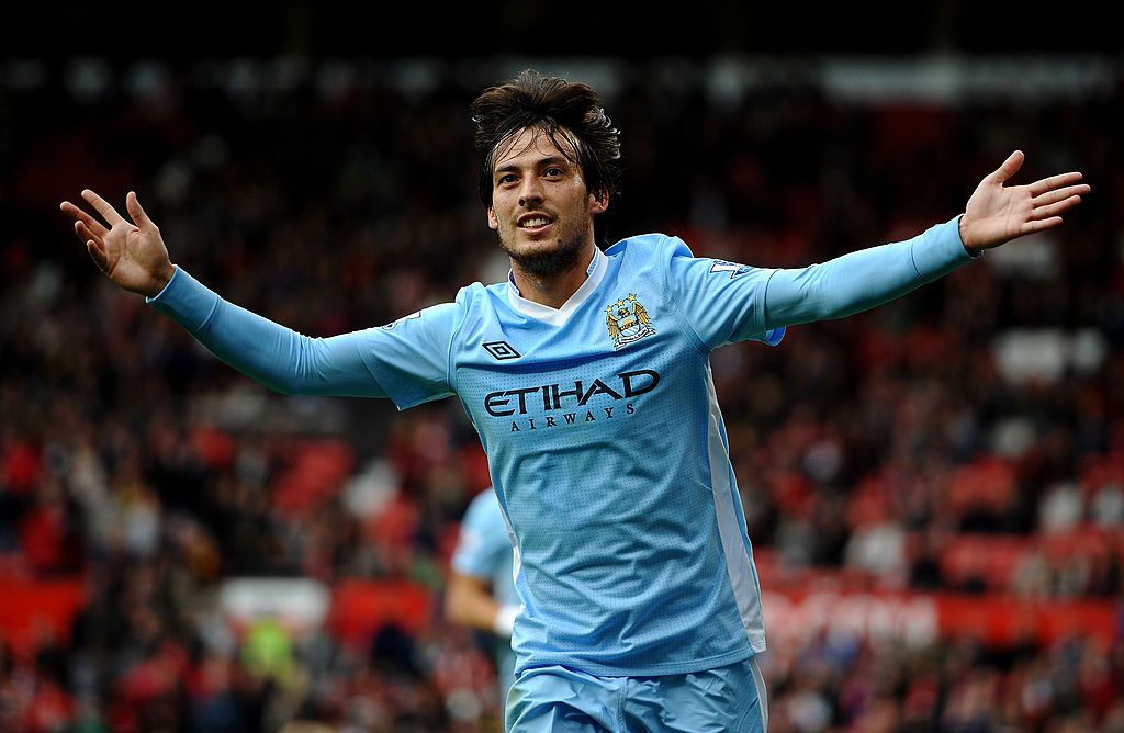 David Silva in action with Man City