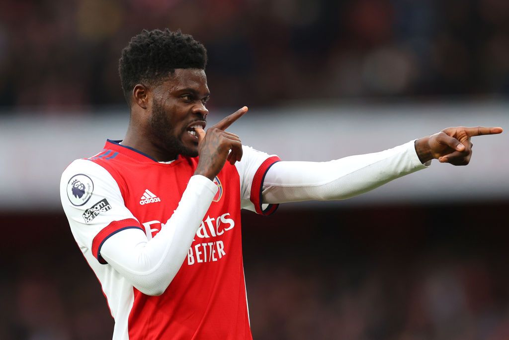 Thomas Partey in action with Arsenal